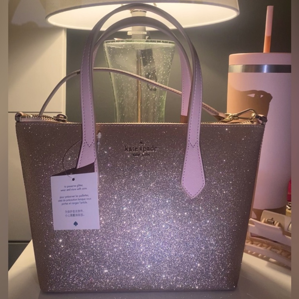 Kate Spade NY Joeley Rose Gold Glitter Purse – Crossbody & Tote, Unused&Unopened